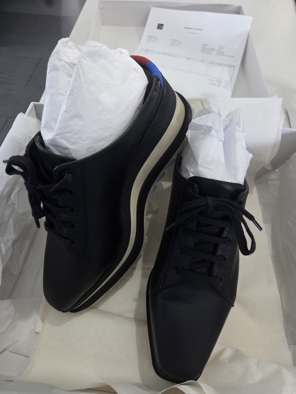 STELLA MCCARTNEY Sneak Elyse Platform Mules Sneakers in Black sz 37.5